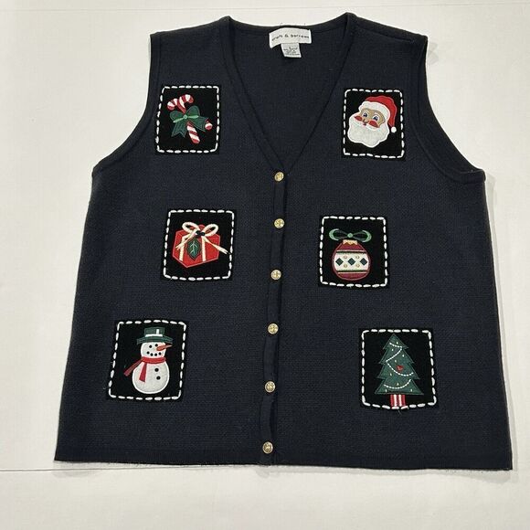 Croft &Barrows Christmas ugly vest  Holiday patch vest size L women's - Picture 1 of 6